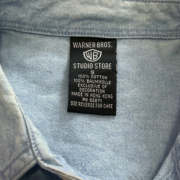 Vintage 90’s Warner Brothers Men’s Small Denim Taz Shit - Picture 4 of 7